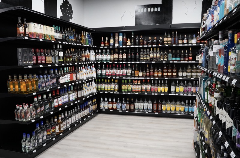 Bourbon aisle fully stocked